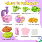 GPPNKC Flower Bouquet Craft Kit DIY Arts and Crafts Toddler Toys Flowers Market Toy Educational Fun DIY Activity Set Birthday Gift for 4 5 6 7 8+ Year Old Girls and Boys