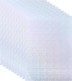 PATIKIL 11.7x8.3" Holographic Sticker Paper, 10Sheets A4 Polypropylene Self-adhesive Transparent Waterproof Laminate Overlay Film for Photo Cards Scrapbook Decorations, Circle