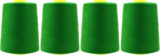 Mandala Crafts 4 Pack of Serger Threads Cones Spools - 20S/2 24000 Yards Polyester Dark Green Threads for Sergers Machine and Overlock Quilting Sewing Machine