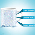 Outus 24 Sheets Holographic Sticker Paper Holographic Laminate Sheets Transparent Overlay Lamination Sticker Self Adhesive Vinyl Film A4 Size, 8.25 x 11.7 Inches(Gem Patterns)