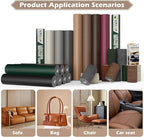 Leather Repair Tape, 16x40 inch, Dark Brown, Self-Adhesive, Water-Resistant, Durable, Furniture, Sofas, Couches, Chairs, Vinyl Repair
