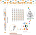 35 Sets Team Gifts 35 Puzzle Pens Bulk Retractable Ballpoint Pen 35 Thank You Cards and Organza Bags Appreciation Gifts for Coworker Employee Team Staff Teacher Nurse Student