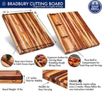 Sonder Los Angeles, XL Thick Teak Wood Cutting Board for Kitchen with Juice Groove, Sorting Compartments, Charcuterie Cheese Board 20x15x1.5 in (Gift Box Included)