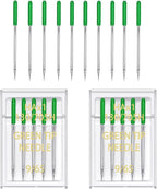 YICBOR Sewing Machine Needles, Universal Regular Point Flat Shank Sewing Needles HAX1 130/705H Compatible with Singer, Brother, Janome, Pfaff and Other Brand Sewing Machine (Green Size 9-2pack)