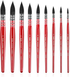 Grabie Professional Watercolor Paint Brushes, 9 Pcs Synthetic Squirrel Hair Mop Paintbrushes, Art Supplies for Painting, Great Watercolor Brushes for Artists, Amateur Hobbyists and Painting Lovers