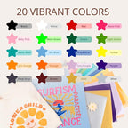 JANDJPACKAGING Heat Transfer Vinyl - 25Pcs HTV Vinyl with Vibrant Colors, Easy to Cut & Weed & Transfer Iron on Vinyl for T-Shirts, 12 x 10in HTV for Heat Press Machine
