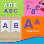 FreshCut Crafts 636 Pcs 1.5 in. Purple Bulletin Board Letters & Numbers, Capital Alphabet Letters, Numbers, Punctuation, US Made Card Stock Punch Out Letters for Posters, Bulletin Boards, Classroom