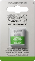 Winsor & Newton Professional Water Colour Paint, Half Pan, Permanent Sap Green