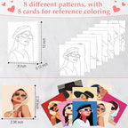 Cholemy 36 Pcs Paint and Sip Kit for Adults 8''x10'' Pre Drawn Canvas for Painting DIY Afro Acrylic Painting Kit Wood Easel Brushes Date Night Bulk for Christmas Party Gifts(Modern Woman)