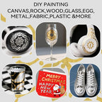 TRANSON 4 Silver and 4 Gold Paint Markers Bold and Fine Dual-tip Acrylic Paint Marker Set for Rock Painting Glass Canvas Wood Leather Ceramic Painting