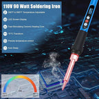 Soldering Iron Kit, 90W 110V Fast Heat up LCD Digital Soldering Gun kit with Ceramic Heater, 10 in 1 Adjustable Temperature Soldering Kit with Automatic Sleep Mode