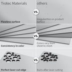 Trotec TroLase Lights | 24"x12"x1/250"(0.1mm thick) | Adhesive-Backed Flexible Laser Engraving Sheet/Film for Decal & Label | Double Color Plastic Sheet for Engraving | Smooth Silver/Black | 10pcs