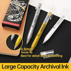 0.8mm Extra Fine Point 3 Colors Gel Pen Set White,Gold and Silver Gel Ink Pens for Artists Drawing on Black Paper, Sketching, Bullet Journaling & Holiday Crafts