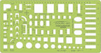 Pacific Arc, Furniture Template, 1/8 inch Scale. Drawing aid Stencil for Professional or School Work, Size 5 x 8.625 in.