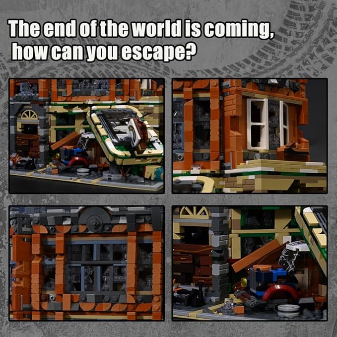 Retro Modular Buildings City Sets,Abandoned Expert Garage and Rusted Cars,City Modular Collection Kit,3325 pcs for Adults & Teen