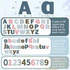 Breling 310 Pieces Felt Bulletin Board Letters Sticker with Number, 2" Bulk Self Adhesive ABC Upper Lowercase Sticky Letter for Christmas Gift Poster Bulletin Board Classroom(Dark Color)