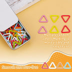 Jmuiiu Triangle Metal Stitch Markers, 50Pcs Metal Colorful Crochet Stitch Markers for Knitting Crocheting Clothing Tag Diy Craft Project with Storage Box