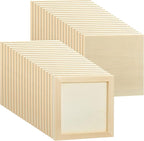Kathfly 48 Pcs 6 x 6’’ Wood Panel Boards, Unfinished Wood Canvas Panels for Painting Crafts DIY Drawing Pouring Art Projects
