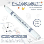 18 Pcs Line Washable Markers Bulk Grey Fine Tip Markers Set Coloring Thin Tip Drawing Washable Pen for Kids Art School Classroom Back to School Gender Reveal Party Supplies, Ages 6+