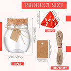 Wettarn 120 Pcs Transparent Red D4 Dice6 Pcs Pot Bottles Plastic Favor Jars with Cork Lids Healing Potion Bottles Polyhedral Dice Set for Party Favors Table Games(Ball Style)