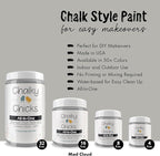 Chalky Chicks All-in-One Chalk Paint for Furniture or Cabinet - 32 Fl Oz - Matte Finish Mad Cloud (Light Gray) for Metal, Wood Furniture Paint - No Sanding All-in-One for Home Decor & Crafts, USA Made