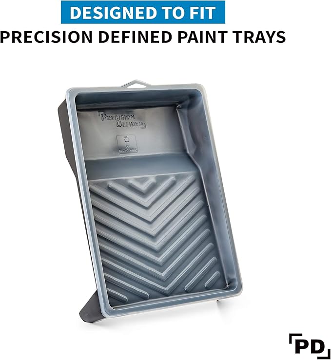 Precision Defined Paint Trays, Paint Roller Trays Liner, Plastic Paint Pan for Roller Brushes, Painting Tray for Painting with Deep Paint Pocket (Paint Tray Liner (10-Pack), 9-inch)