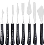 PHOENIX High Flexible Palette Knife Set, 8 Pieces Stainless Steel Painting Knives (31,41,42,43,44,46,51,52) Art Knife with Wood Handle, Paint Spatula for Oil Acrylic Paint