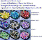Assorted Glass Resin Beads Multi Size Colors Smooth Cracked Gravel Millet Spacer Beads for Bracelets Necklace Earring DIY Jewelry Making Craft(Lilac Violet Series)