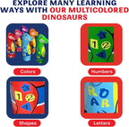 Inflatable Dinosaur Bowling Set for Kids – 6 Giant 26” Pins & 24” Ball – Fun Indoor/Outdoor Game – Educational Motor Skills Toy – Great Birthday Gift – Teaches Numbers, Letters & Shapes