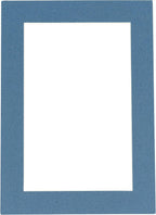 8x10 Mat Bevel Cut for 5.5x8.5 Photos - Acid Free Steel Blue Precut Matboard with Backing Board and Crystal Clear, Self Seal Photo Mat Bag - for Pictures, Photos, Framing - 4-ply Thickness