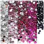 The Crafts Outlet 5-PK Set (7,200-Piece), Round 3mm Rhinestones, Flatback, Purple Tones