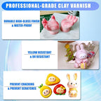 3 Packs Air Dry Clay Varnish, 180ml Air Dry Clay Glaze, Polymer Clay Glaze, High Gloss Clay Sculpture Sealant for Air Dry Clay Pottery Waterproof Scratch Resistant Varnish for Clay (60ML X 3Pack)