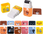Performore 6‑Pack Animal‑Theme Cute Pencil Erasers with Cleanup Roller & Shaving Case — Fun & Functional School & Party Supplies for Kids