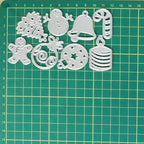 Mvchifay Cutting Dies Happy Birthday Metal Stencils Scrapbooking Tool DIY Emboss Paper Card Making (Christmas Tree Snowman bell-12x7cm)