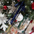 LaRibbons Thin Velvet Ribbon 1 Inch x 25 Yards, Navy Velvet Ribbon for Christmas Tree, Gift Wrapping, Wreath Bow, Outdoor Decoration