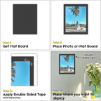 Golden State Art, 16x20 Uncut Photo Mat Matboard - Black Uncut Mats for DIY Projects, Presentation Boards, Art Crafts (50 Pack)
