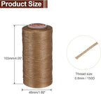 uxcell Flat Leather Sewing Waxed Thread, 270m / 295 Yards Polyester Wax String, 150D Wax Stitching Cord for Leather Crafts, Bookbinding, Bracelets Braided, Khaki Brown