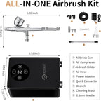 RDSWA Airbrush Kit with Air Compressor Machine,Aerografo,12-Gear Touch Sensing,51psi High Pressure Air Brush Sets,Dual-Action Spray Gun Set,Ideal for Painting,Cake,Makeup,Nails,Model,Tanning,Barber