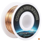 21 AWG Square Copper Wire - 0.72x0.72mm Ultra-Fine Jewelry Wire, 50ft - Bulk Spool for Wire Weaving, Crafters, and Small Electronics
