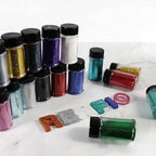 Renfio Ultra Fine Glitter Powder Metallic Resin Glitter 2.11 Oz (60g) PET Flakes Crafts Sequins 1/128" 0.008" 0.2mm Epoxy Chips Flakes for Tumblers Slime Roses Decoration - Deep Ocean