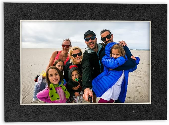 Pack of TEN 11x14 Mats Bevel Cut for 8.5x11 Photos - Acid Free Dark Grey Suede Precut Matboards For Pictures, Photos, Framing - 4-ply Thickness