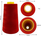 Tortoise 4 Cones of 3000 Yards Each Spool Thread for All Purpose, Quilting, Serger, Overlock Sewing Machines - 100% Polyester - 40S/2 Red