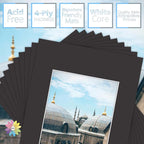 MBC MAT BOARD CENTER, 10 Pack 12x16 for 8x10 Black Picture Mats Frame Mattes, Bevel Cut, Acid Free, 4-ply Thickness
