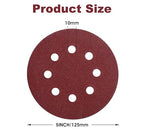 S SATC 150 Pcs Hook and Loop Adhesive Sanding Discs 5 Inch 8 Hole Sandpaper 100 Grit Aluminum Oxide Sander Pads for Random Orbital Sander