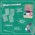 PURPLE LADYBUG Design Your Own Jewelry Box Craft Kit with Clay & Gem Stickers – Craft for Girl 8-12, Girls Arts & Crafts Age 6-8 & Up – Birthday Gift for Girls 8-10 Years Old