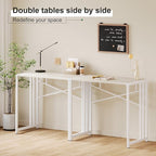 Small Folding Desk 35 inch, No Assembly Required Small Office Desk, Writing Gaming Computer Camping Table, Beige