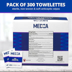 Hand Wipes – (Pack of 300) Benzalkonium Chloride Swabs Individual BZK Single-Use Packets by MEDca