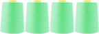 Mandala Crafts 4 Pack of Serger Threads Cones Spools - 20S/2 24000 Yards Polyester Seafoam Green Threads for Sergers Machine and Overlock Quilting Sewing Machine