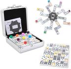 NOLIE Mexican Train Dominoes Game, Double 12 Dot Dominoes Set with Aluminum Case