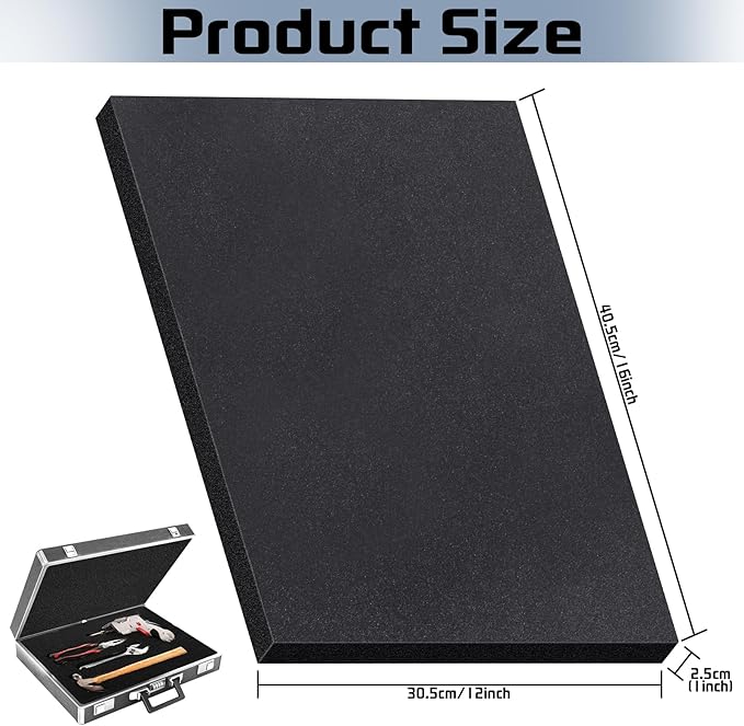 6 Pcs Polyurethane Foam Sheet, 16 x 12 x 1Inch Foam Inserts for Cases Cuttable Polyurethane Foam Pads Tool Box Foam for Cases Camera Toolbox Storage and Crafts